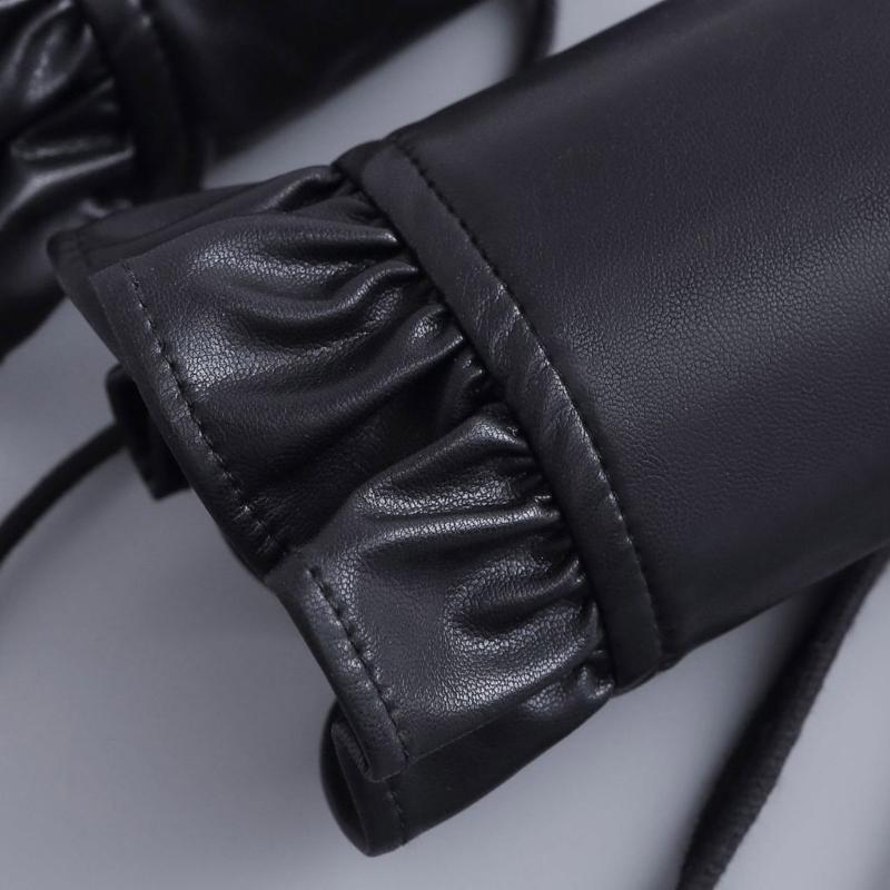 Premium PU Leather Gothic Cuffs With Adjustable Lace Up Design For Music Festivals And Costume Parties