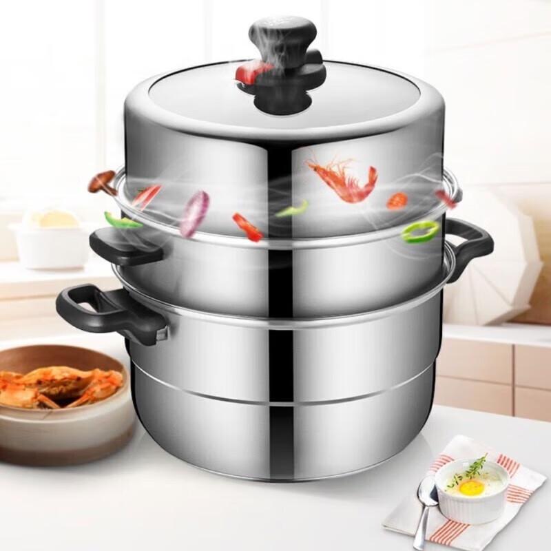 Chui Da Huang CK82466 3-Layer 304 Stainless Steel Steamer