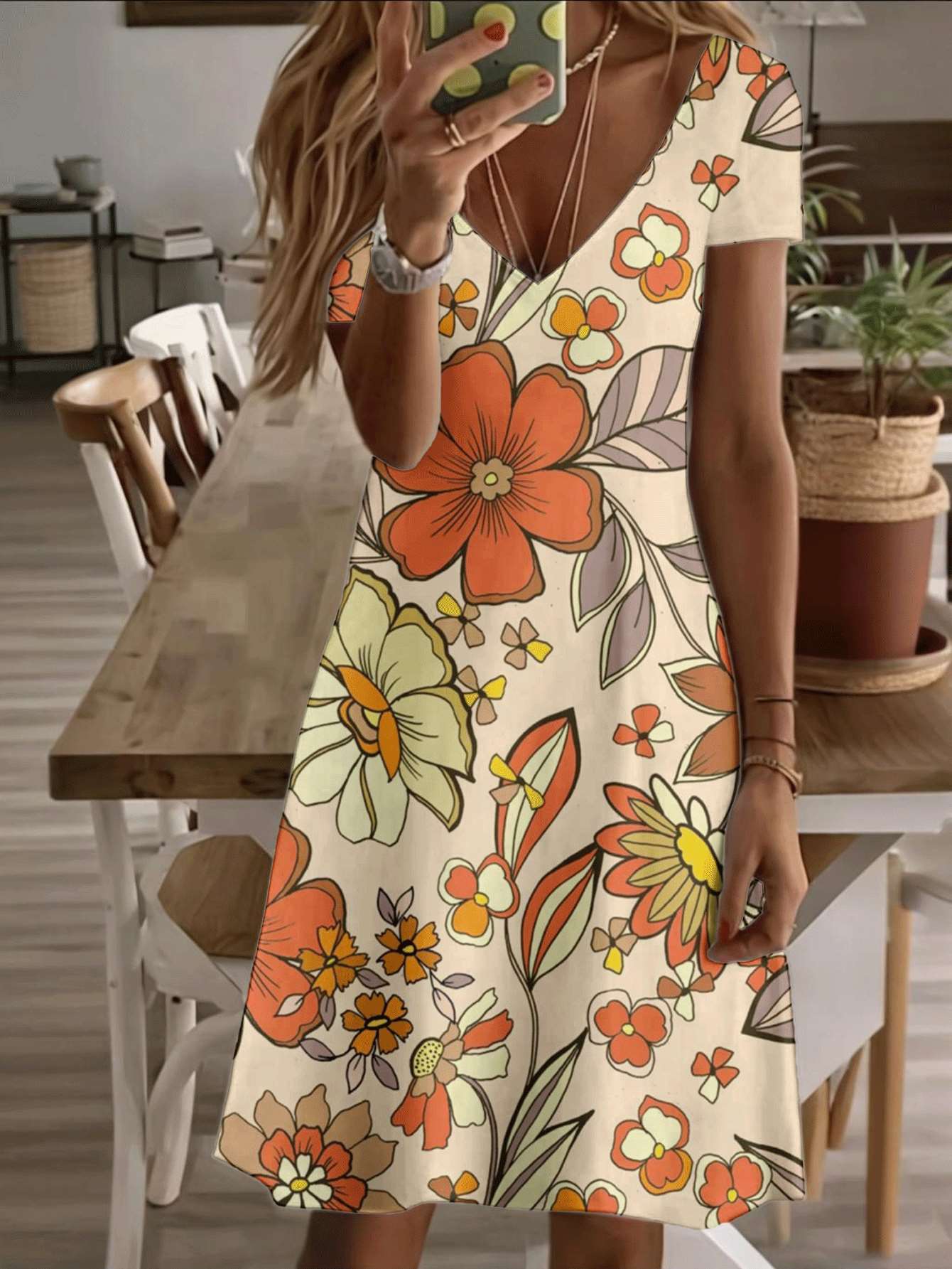 

Vneck shortsleeve midi dress floral women dress vintage boho flower print pattern 3D highquality printing durable fabric casual fashion summer beach o 9XL дубильна кора