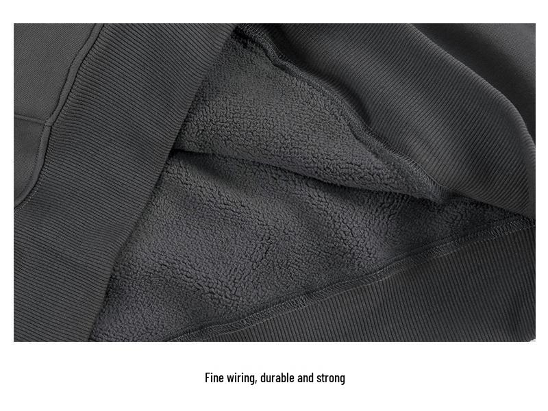 Unisex Trendy Heavyweight 480g Cotton Fleece-Lined Hoodie – Autumn/Winter Drop Shoulder Pullover