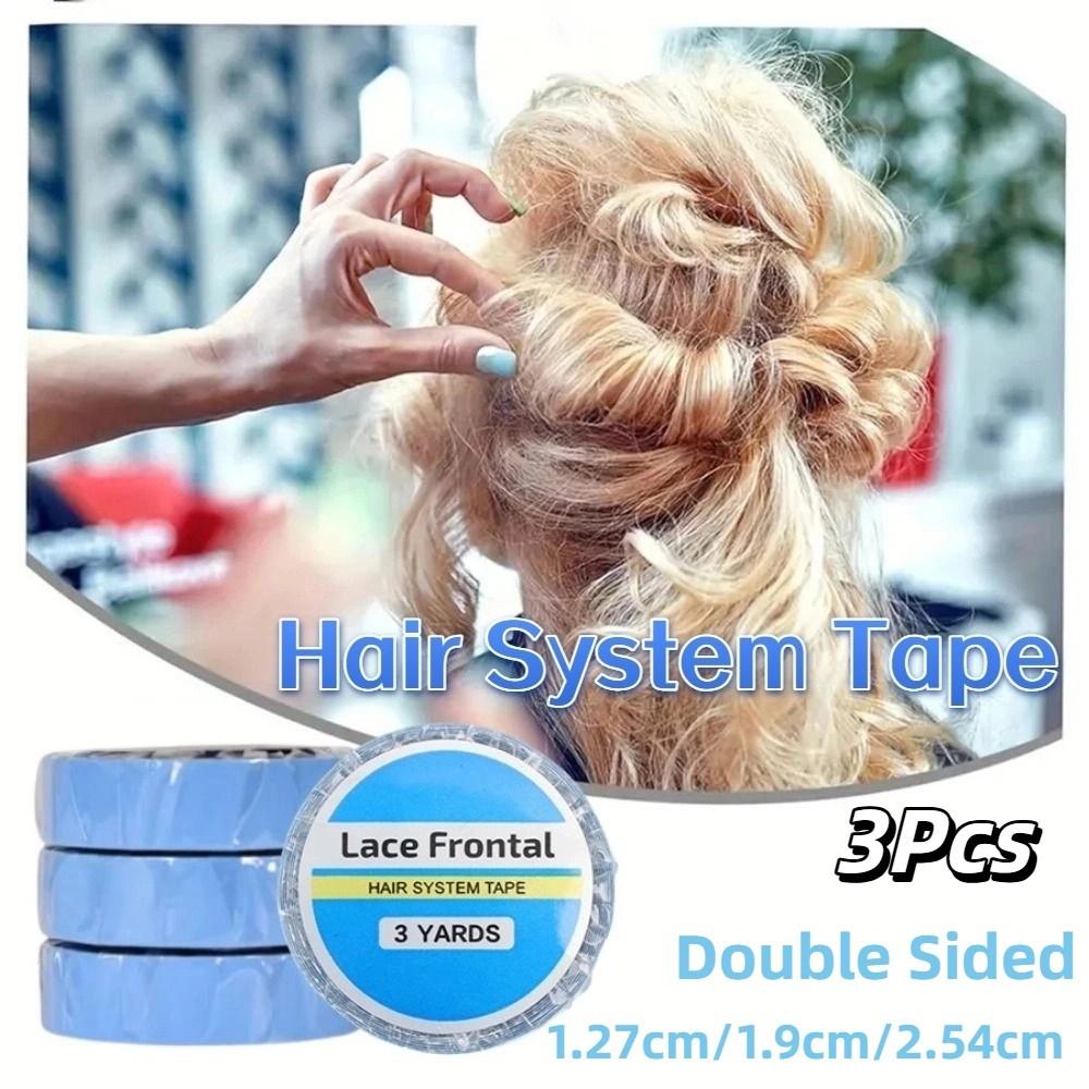 3Pcs Transparent Hair System Tape 3yards Double Sided Wig Tape Hair Extension Tapes  Lace Closure