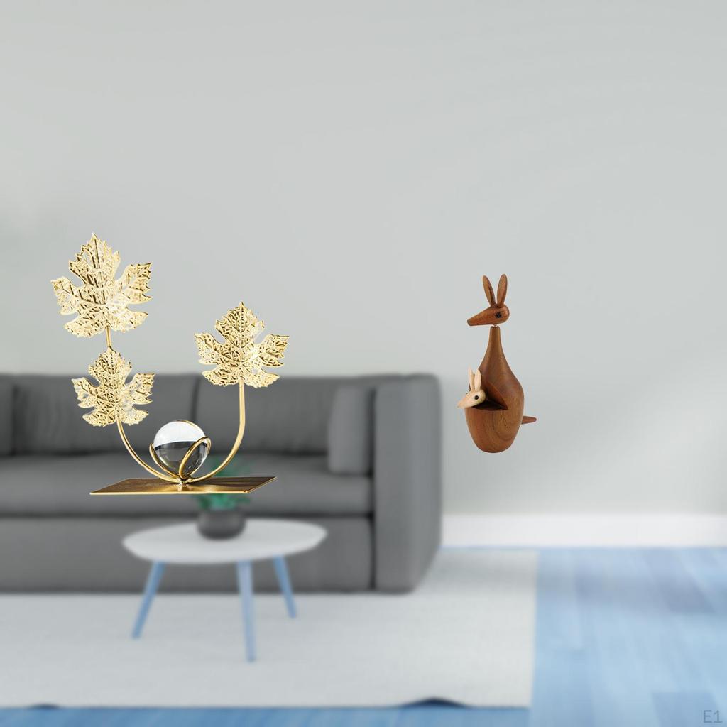 Leaves Statue Bookshelf Sculpture Animal Figurine Decorative Birthday Housewarming Gift Party