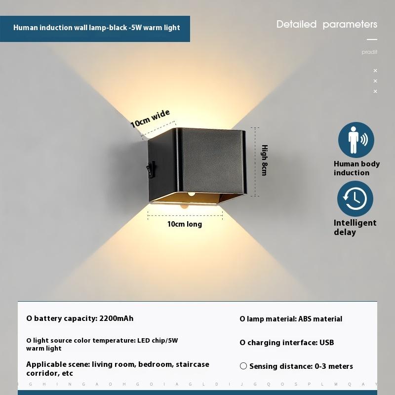 

Светодиодный настенный светильник, современный уличный внутренний светильник, настенные светильники с креплением вверх-вниз для гостиной, прихожей, спальни, декор с аккумулятором 2200 мАч