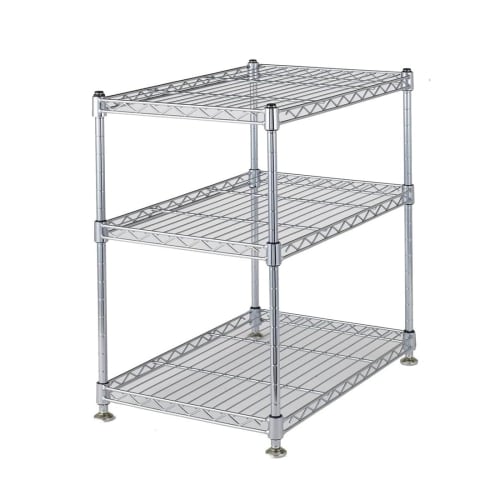 Doshisha Luminous Super Light 3-Tier Spice Rack for Under-Sink Storage, 45.5cm Wide x 30.5cm Deep x 46.5cm High, Adjustable Shelves, 30kg Load Capacit