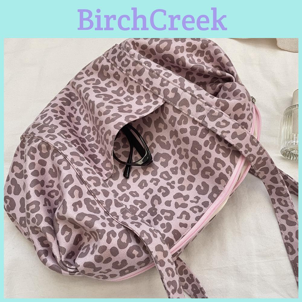 Leopard Print Tote Bag For Women With Soft Suede Material And Multiple Pockets For Daily Use