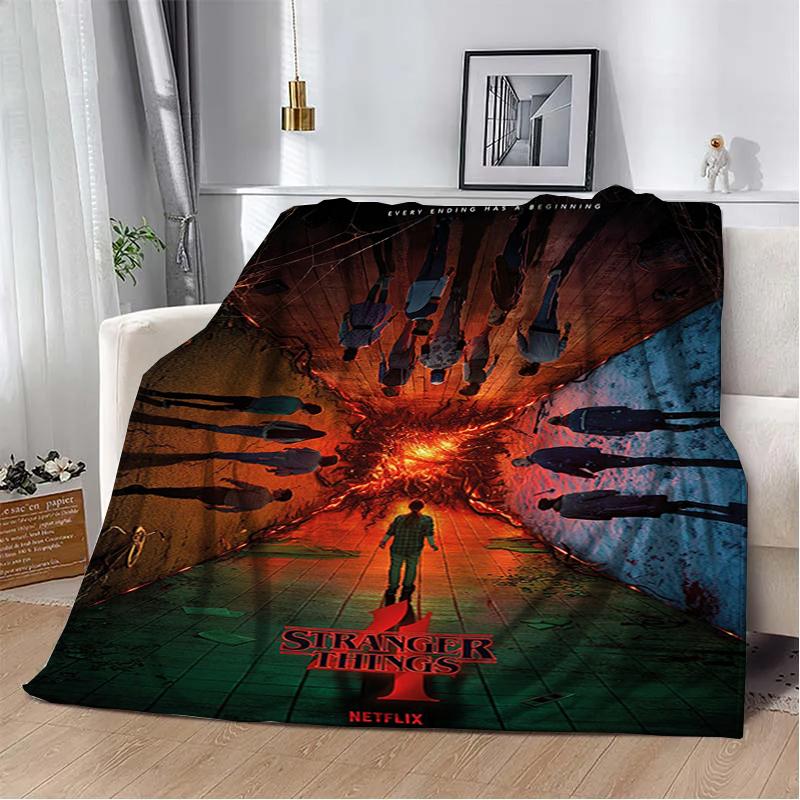 Custom Horror, Thriller 3D Printed T-The Unfamiliar Warm Flannel Blanket Living Room Sofa Camping Picnic Blanket Holiday Gifts
