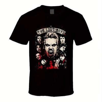Amerikaanse Lost Boy 1980 Horror Komedie Film T-shirt Geschikt voor Alle Seizoenen, Casual Streetwear Geschikt voor Zowel Mannen als Vrouwen