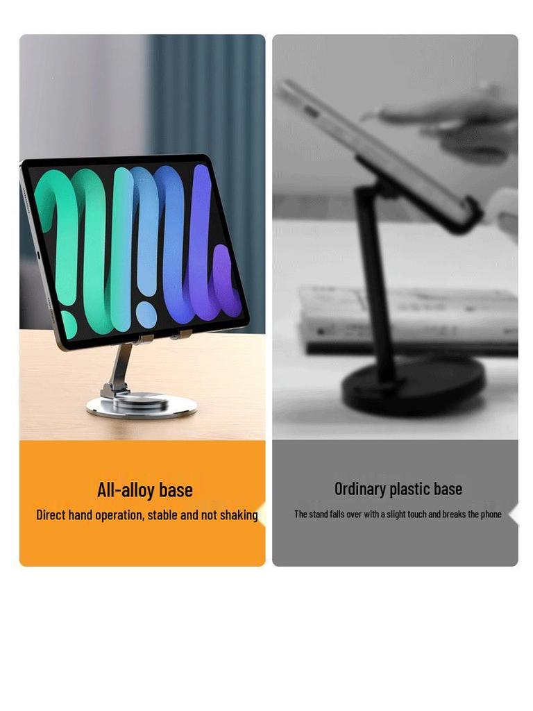 360° Rotatable Aluminum Stand for Mobile/Tablet - Portable & Adjustable for Hands-Free Use