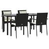 Vidaxl 5-Cz. Garden Furniture Set With Cushions, Black, Poly Rattan