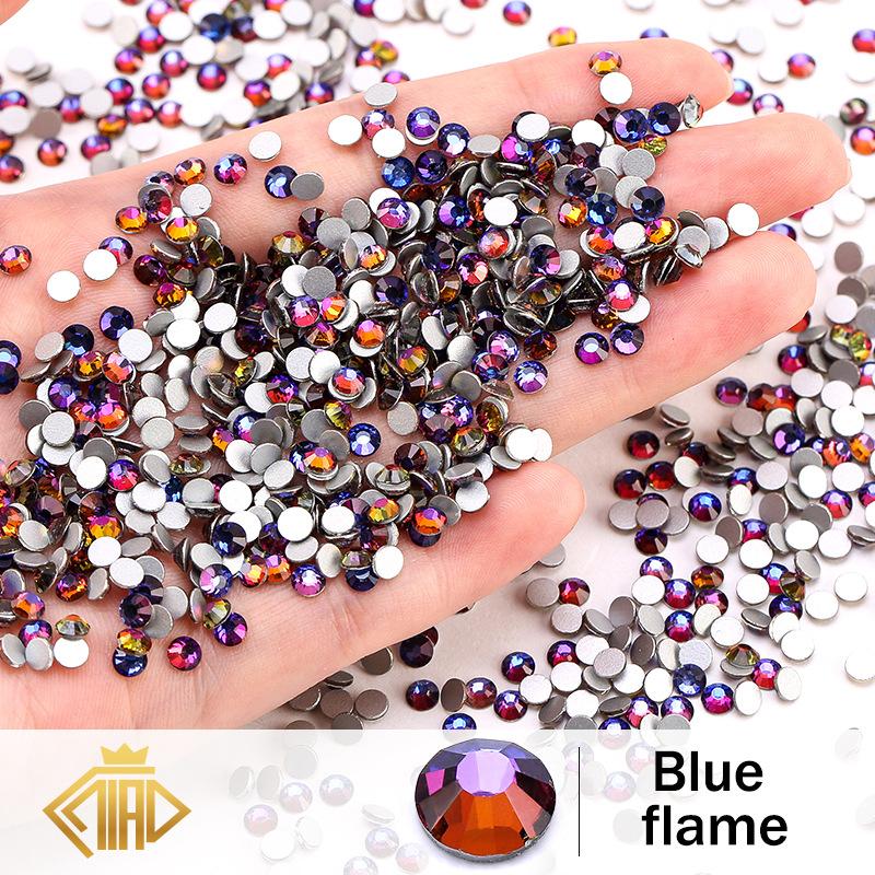Pujiang Crystal Rhinestone Skleněné ploché dno Diamond Oblečení Doplňky Kulatý vrták na nehty DIY Náušnice Taška Samolepka Vrtačka