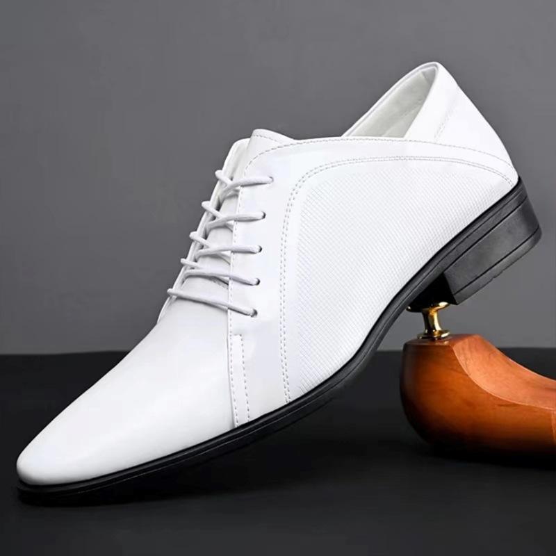 

Multi-style pointed business leather shoes men s casual shoes large size 48 business dress shoes pointed straps wedding shoes 48 білий