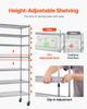 7-Tier Rolling Bin Storage Rack, 24 Organizer Bins, Bin Rack Storage Steel Wire Shelving System with Wheels, Mobile Tool Organizer for Garage,