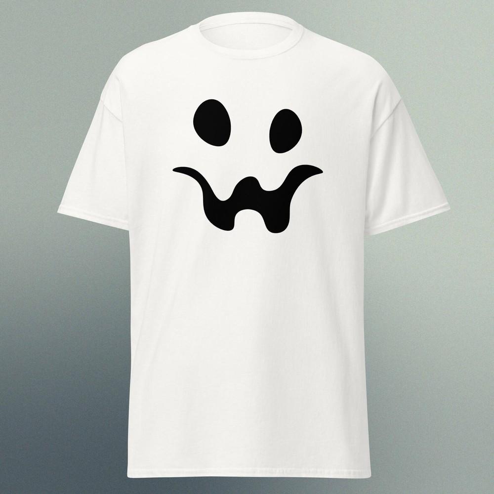 Ghost Face Halloween T-shirt – White Unisex Adult Spooky Tee #26 Unisex T-Shirt S