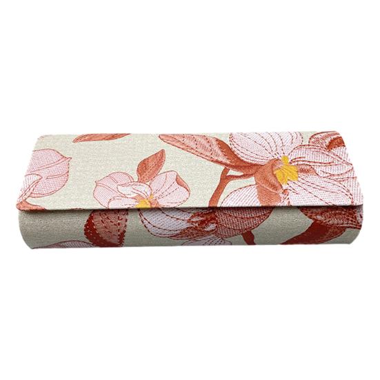 Daily Eyeglass Storage Organizer Magnetic Glasses Case, with Closure, Embroidered Hard Shell Portable Reading Box for Sunglasses And Myopia Spectacle