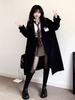 Women's Black College Style Trench Coat - Spring/Autumn 2025 Petite Mid-Length JK Uniform