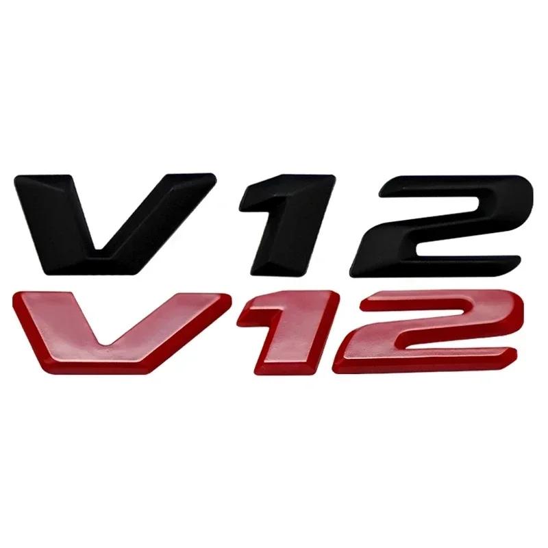 3d Chrome Black V12 Logo Letters Car Fender Emblem For Mercedes Benz Coil W220 CL 500 CL600 S600 V12 Badge Sticker Accessories