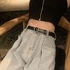 Modern Womens Black Decorative Wide Denim Belt For Effortless Summer Trends Fashion