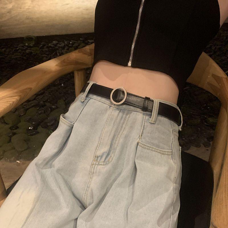Modern Womens Black Decorative Wide Denim Belt For Effortless Summer Trends Fashion
