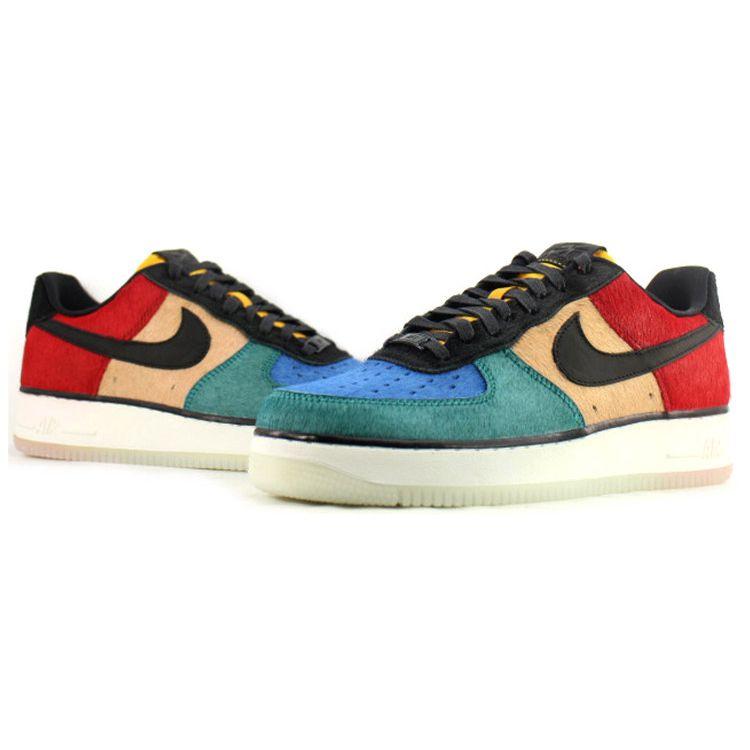 Nike Air Force 1 07 Premium Multi-Color Patchwork Low-Top Sneakers Women Sneakers Blue Green Red 616725-400
