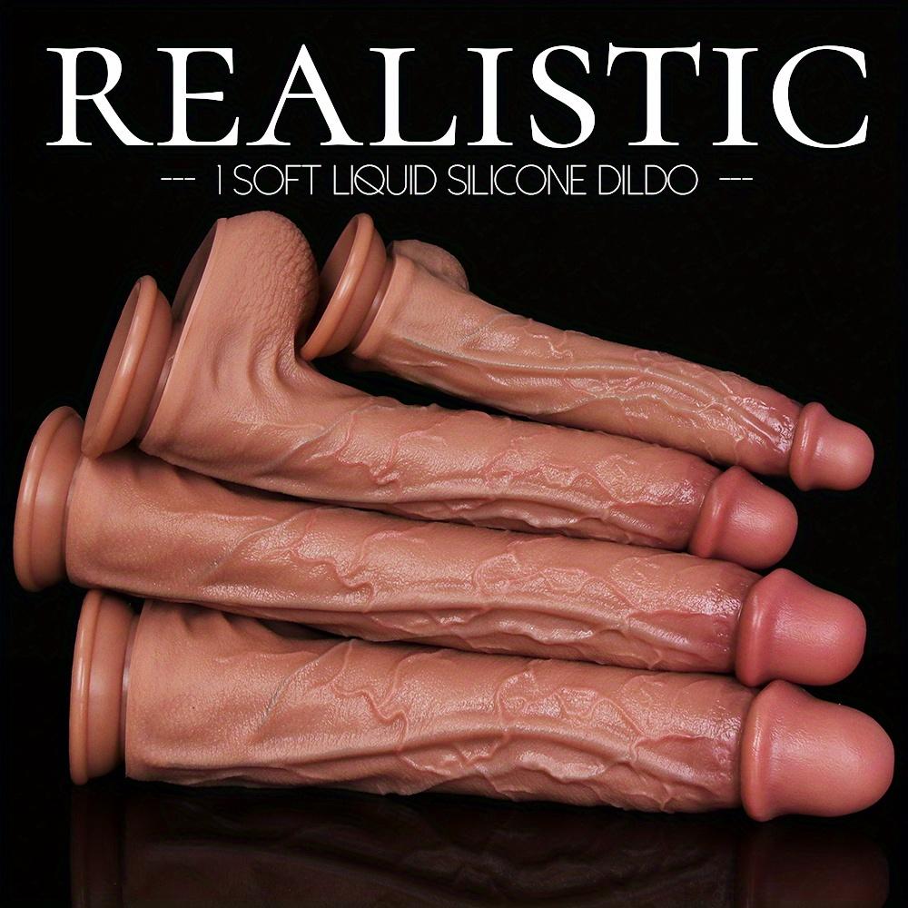 Realistic Soft Silicone Dildo – Skin-Friendly Wearable G-Spot Stimulator for Women&Couples,Flexible Lifelike Design,Hands-Free Female Masturbation Toy