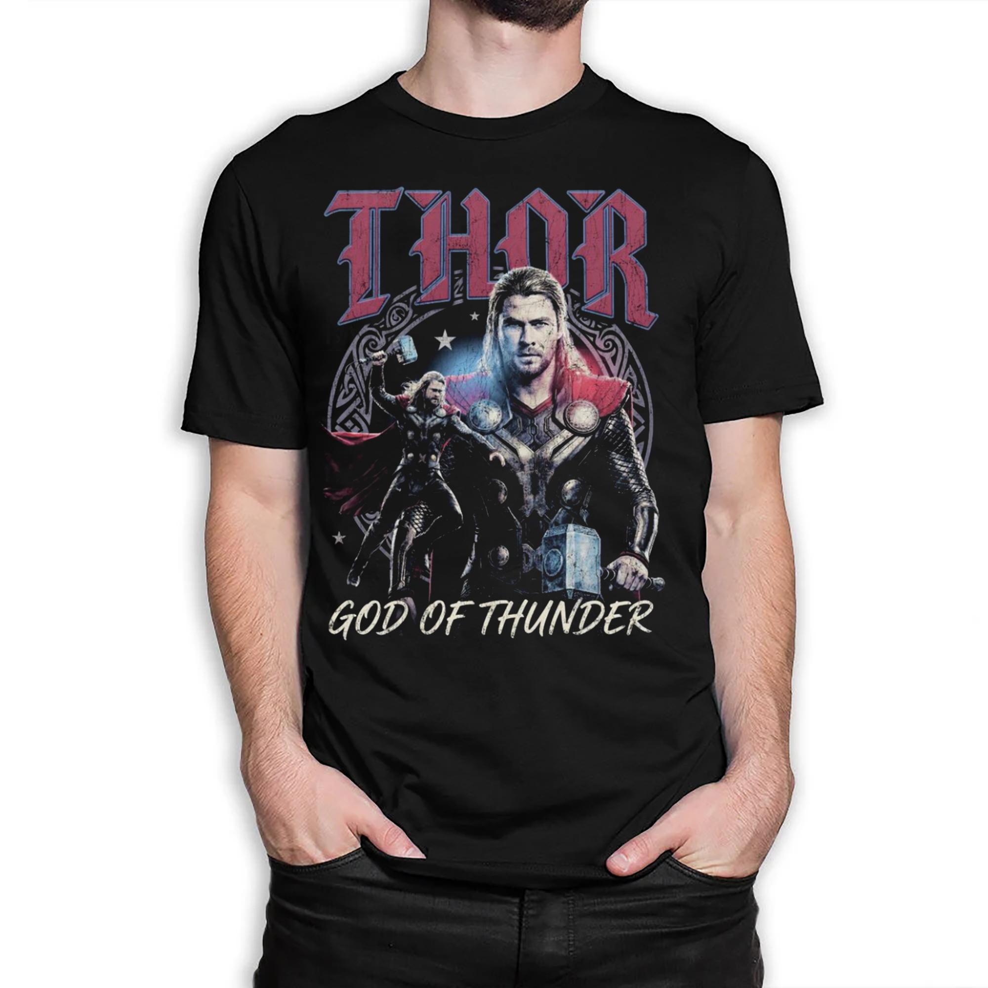 Vintage Thor Thor God of Thunder Graphic Unisex Tshirt for Men Women Breathable Soft Oversize Men Clothing Harajuku Streetwear 2XL