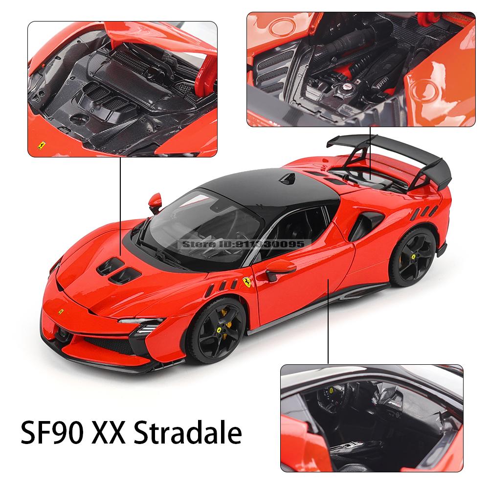 GCD2 Bburago 1:18 Ferrari SF90 XX Stradale 296GTB FXXK EVO SF90 SP1 MONZA racing model simulation car model alloy car toy collection
