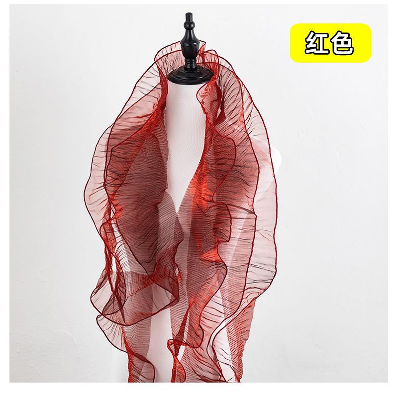 Mermaid Style Colorful Mesh Lace Trim 12CM Width 91CM Length Decorative Ruffled Edge Fabric for Sewing Crafts and Garment Embellishment