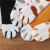 Warm Christmas gift Plush Soft Thickening Cashmere Sox Coral velvet socks Floor Socks Paw pattern