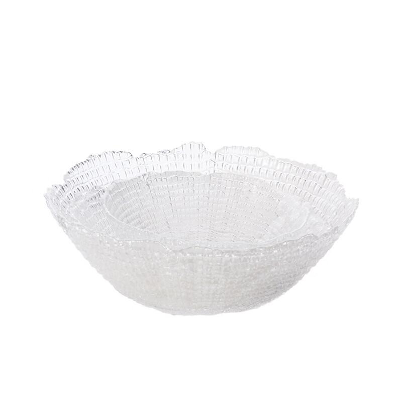 ZISIZ Diamond Texture Glass Serving Bowl