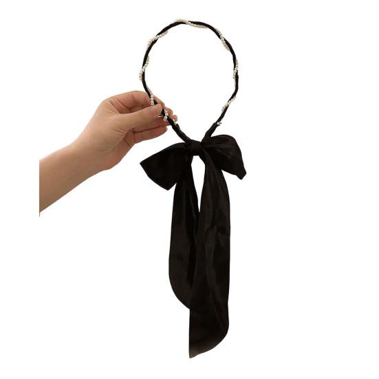 

Women Headband Detachable Detachable Ribbon Bow Anti-Slip Thin Edges Hair Hoop Daily Wear Hair Accessory