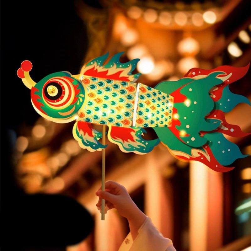 Use Friendly Lanterns DIY Materials Pack Creative Autumn Festival Fish Lanterns DIY Project for School Event