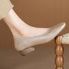 Herbst Frühling Damen Weiche Leder Ballerinas Runde Spitze Zum Hineinschlüpfen Komfortschuhe für Mütter Rutschfeste Sohle Leichte Freizeitschuhe