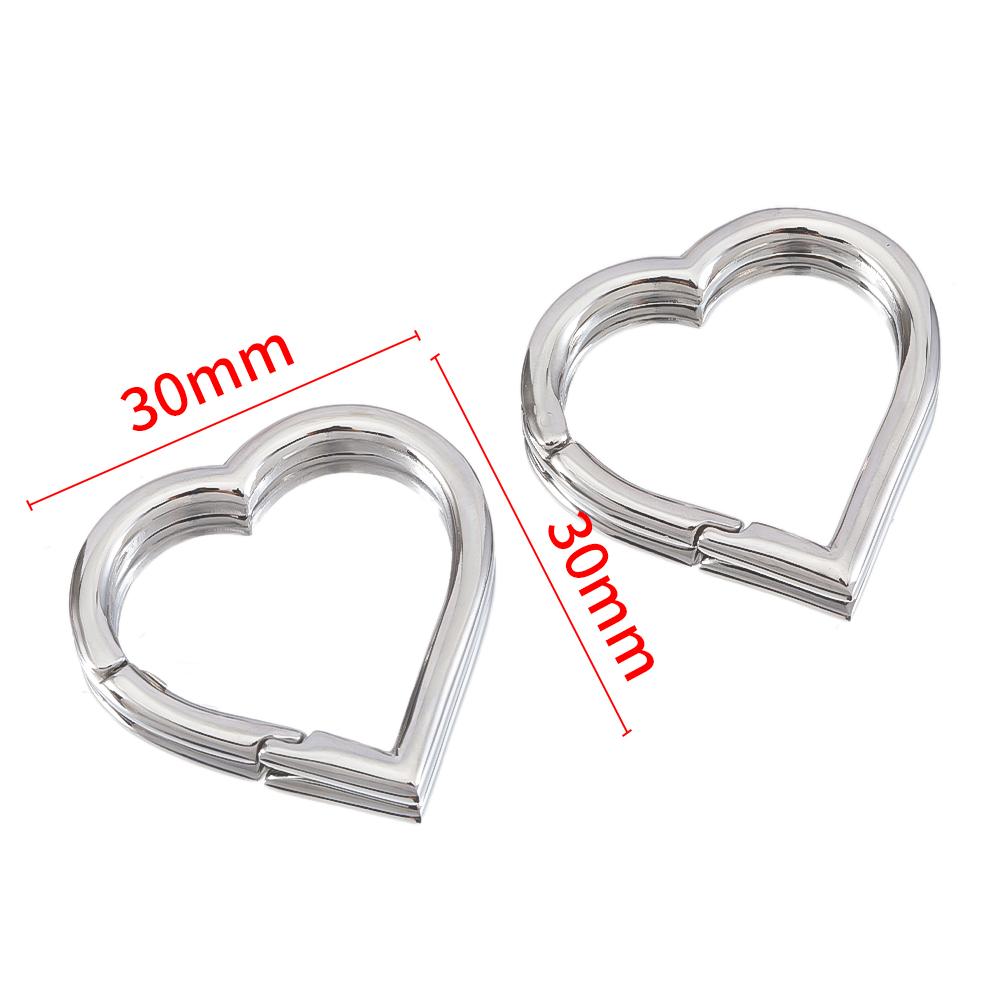 2pcs/1pc No Fade Stainless Steel Heart Spring Lobster Clasp Keychain Oval Clasps Keyring Carabiner Key Holder DIY Jewelry Making