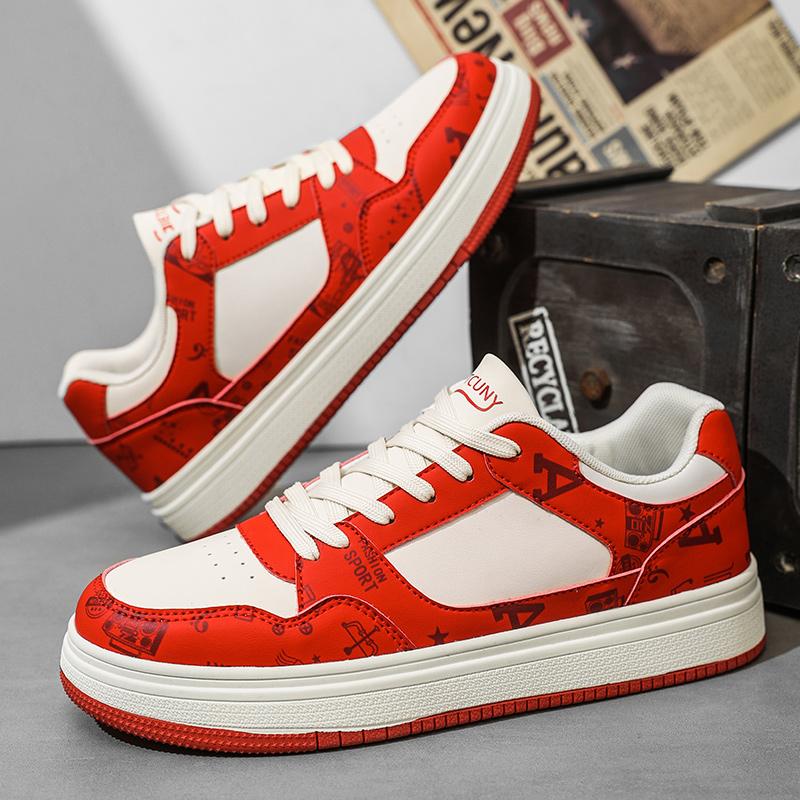 

Autumn Men Casual Sneakers Graffiti Print Design Skateboard Shoes Street Running Outdoor Sports Shoes Couple Casual Sneakers 44 44