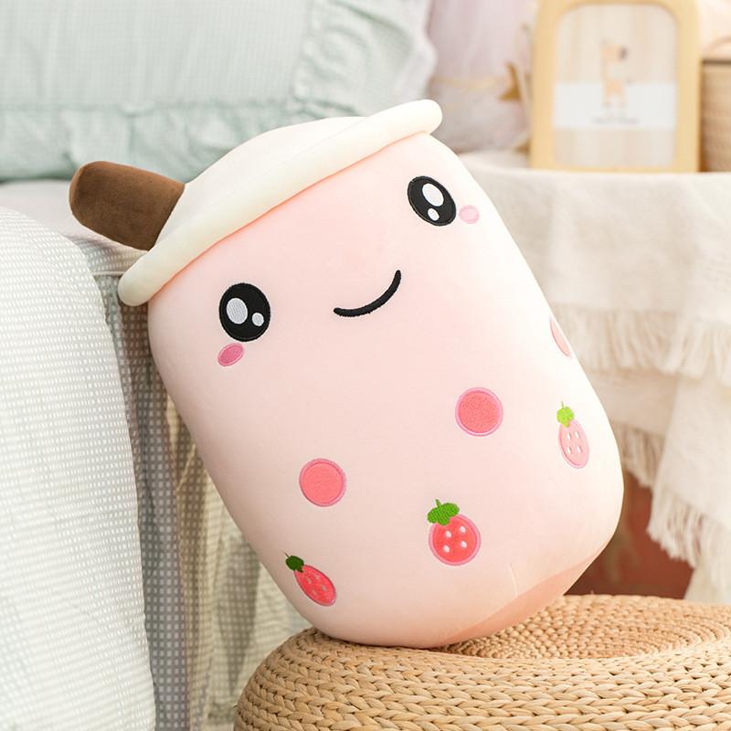 50cm Adorable Strawberry Milk Tea Plush Toy Creative Soft Doll Pillow Cushion Kids For