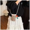 Handmade Crochet Tulip Phone Bag, Cute Color-Block Knitted Crossbody Purse for Women, Mini Shoulder Phone Pouch