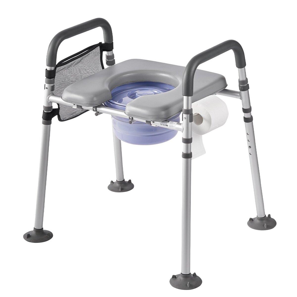 Nachttisch-Toilettenstuhl 4-in-1 Erhöhter Toilettensitz Verstellbare Höhe 227 kg