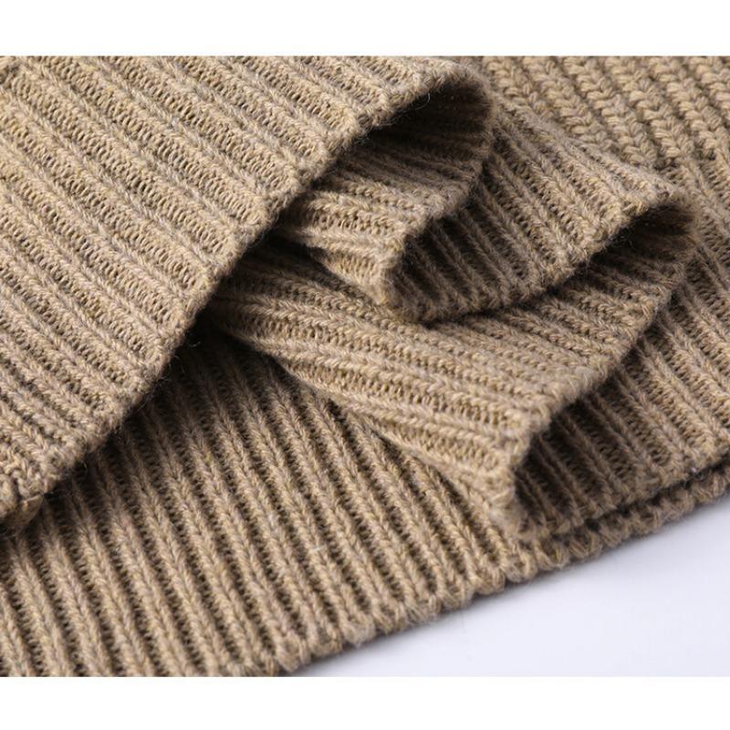 Men Half Zip Stand Collar Long Sleeve Thick Casual Knitted Pullover Sweater