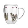 Dried Flower Glass Drinking Cup Decorative Coffee Mug with Double Insulation Clear Espresso Drinkware for Beverage Lover