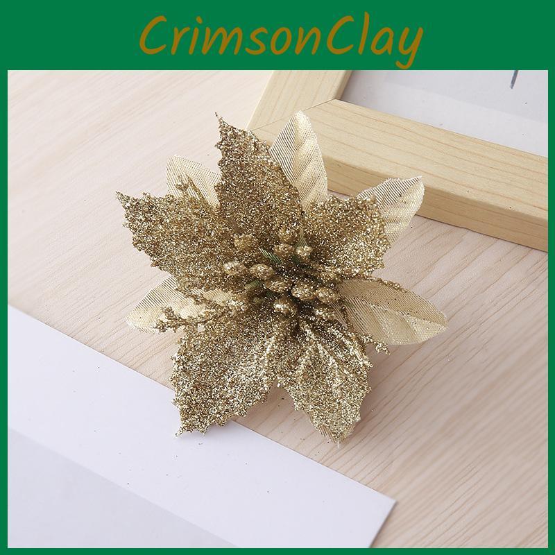 Floral Decorations Christmas With Plastic And Glitter Finish Festive Tree Decor