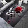 Gothic Rose and Dove Chair Mat Office Carpet with Thorny Crown Design, Large Rug for Home Decor, Sofa Cover, Gift Idea for Any Room