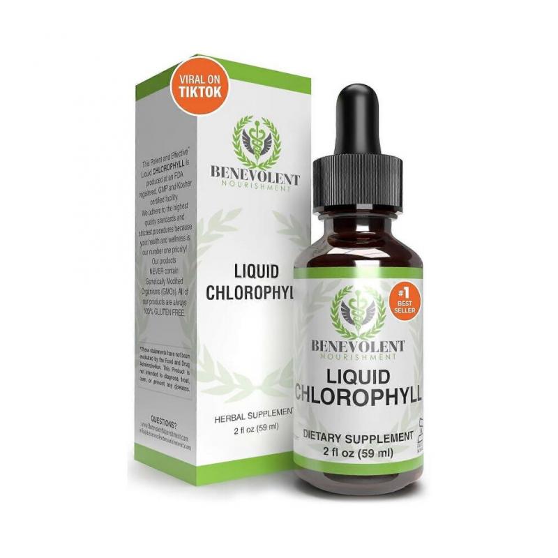 Benevolent Chlorophyll Liquid Drops Organic Chlorophyll Drops for Detox & Beschrijving