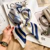 Elegant Silk-Like Square Scarf Women Korean Style Print Neck Lightweight 70x70cm Nylon Fashion Accessory