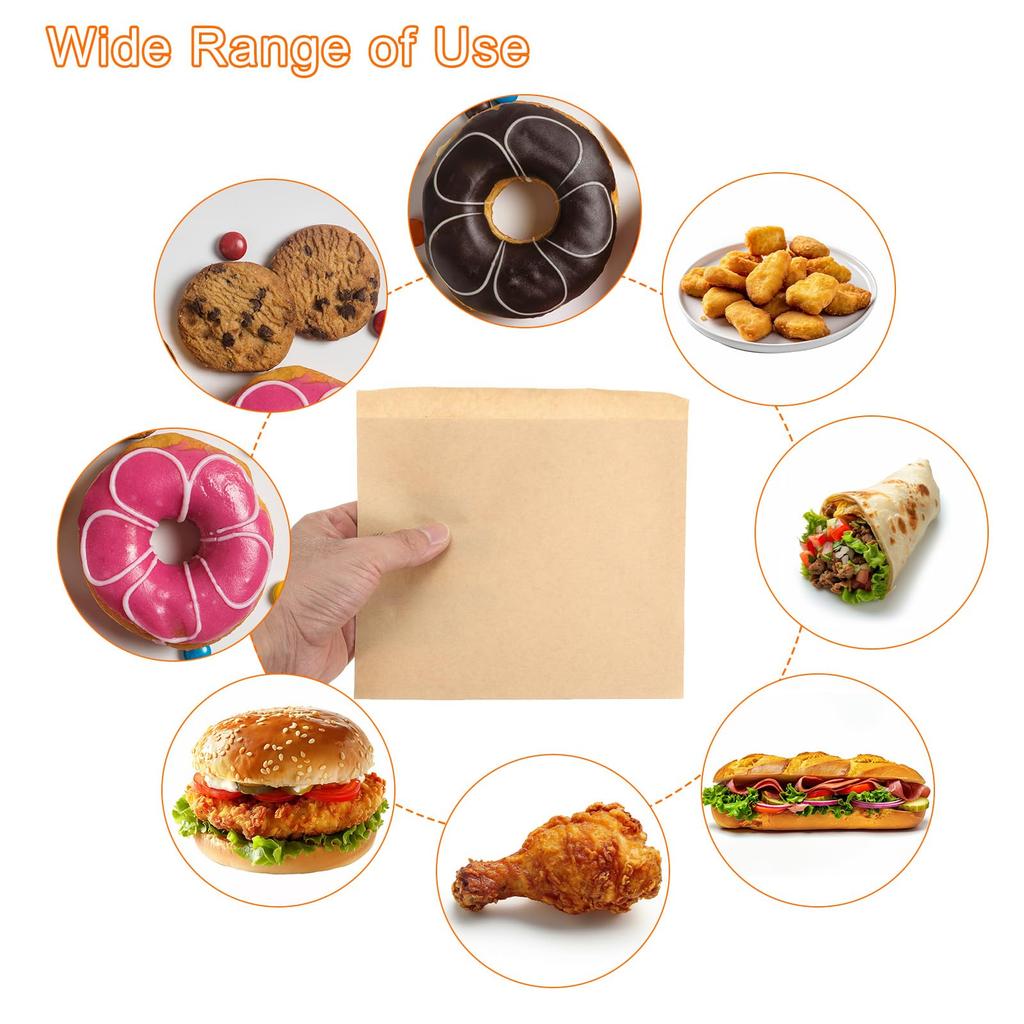Uxcell Kraft Paper Sandwich Greaseproof Paper Cookie Paper Snack Lunch Bags for Home Bakery 18 X 17 400 Count Bags, Bags, Bags, Bread, Cm, Brown,