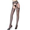 Anti-Snag Open Crotch Black Fishnet Sexy Jacquard Stockings
