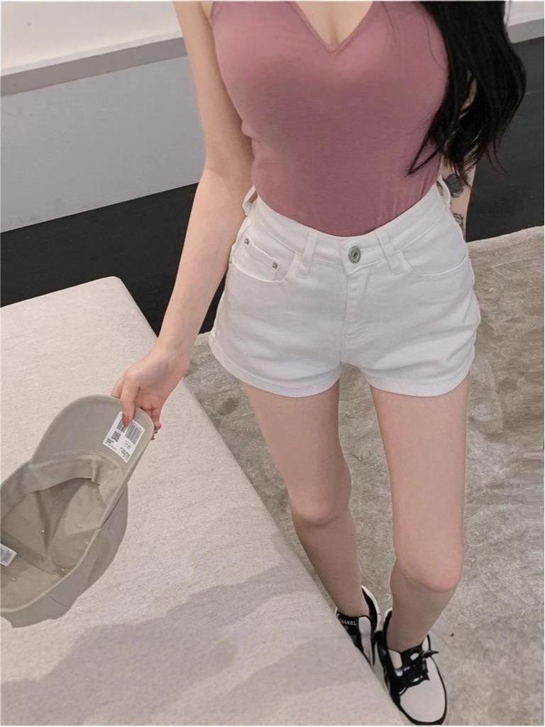 Spicy Girl High-Waist Slimming Denim Shorts - Summer Korean Style 2025