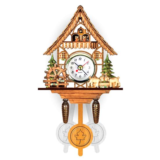 Antique Wooden Hanging Cuckoo Wall Time Alarm Clock Home Living Room Decoration