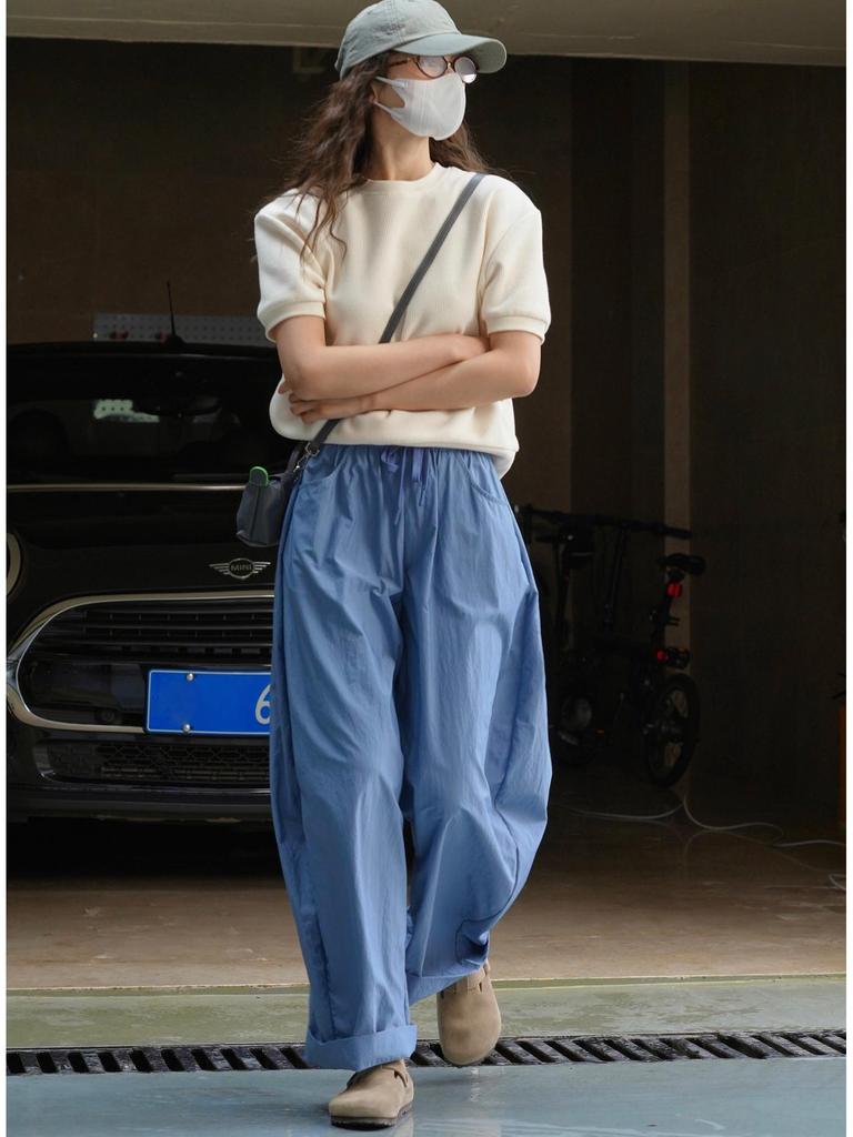 Louvre Summer Japanese-Style Wide-Leg Casual Pants - Lightweight, Breathable, Slimming Silhouette for Women