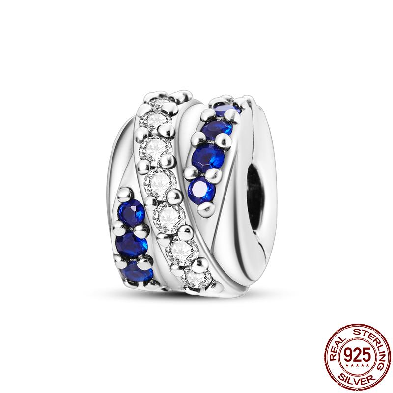 S925 Sterling Silver Clasp Silver Charms Silicone Spacer Beads Safety Chain Fit Original  Bracelet  Jewelry Women New In