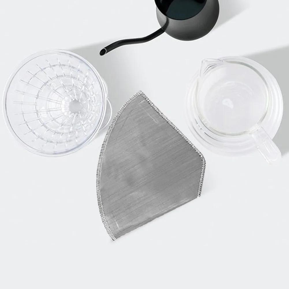 1-10PCS Reusable Pour Over Coffee Filter Mesh Stainless Steel Paperless Coffee Filter Easy Clean Cone Filter Coffee Drip Filter